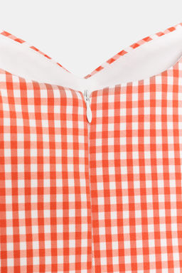 VESTIDO MINI VOLUMEN CUADRO VICHY / Naranja - Zara фото 8