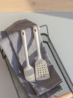 Набор кухонных принадлежностей из 2 шт. бежевый силикон, нейлон