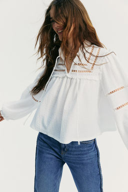 Blusa oversize con ribetes de volante - H&m фото 2
