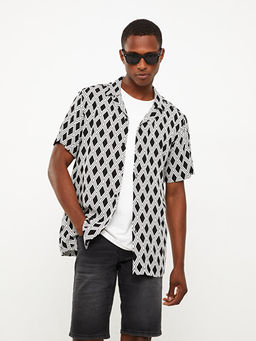 Regular Fit K?sa Kollu Desenli Viskon Erkek G?mlek - Waikiki фото 3