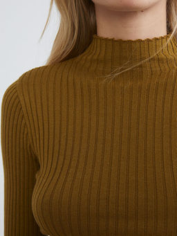 Yar?m Bal?k?? Yaka Kad?n Triko Kazak