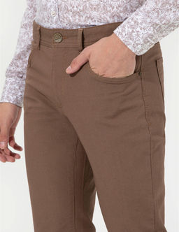 A__k Kahverengi Slim Fit Kanvas Pantolon - Pierre cardin фото 6
