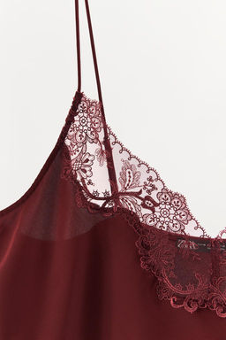 LACE-TRIMMED CAMISOLE TOP - Zara фото 6