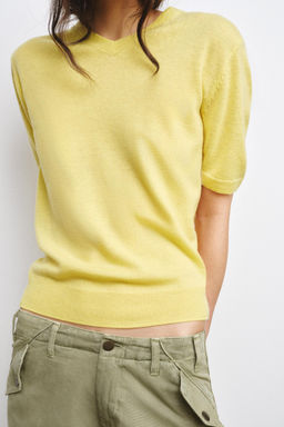 100% WOOL SHORT SLEEVE JUMPER - Zara фото 11