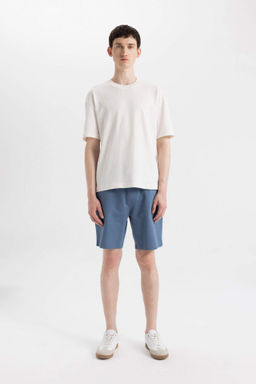 Slim Fit Dar Kesim Cepli Basic Duz Bermuda Sort - Defacto фото 3