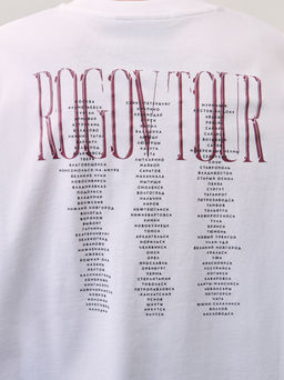 Оверсайз футболка с принтом из мерсеризованного хлопка / Zarina  фото 4