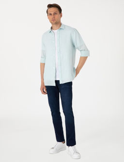 Su Ye_ili %100 Keten Regular Fit Uzunkollu G_mlek - Pierre cardin фото 4