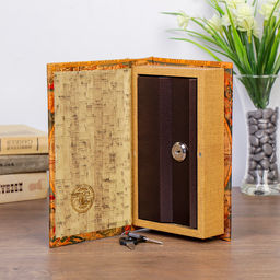 Шкатулка книга-сейф «Старинные карты мира», дерево и искусственная кожа, с замком, 21×13×5 см