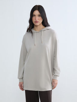 Kap??onlu Oversize Kad?n Sweatshirt Tunik