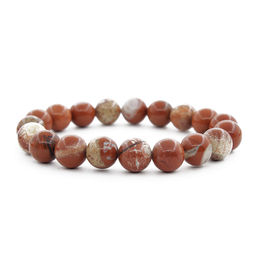 Яшма красная с бежевым 10мм, браслет "Классика" длина 16см