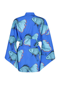 Tropikal Desenli Kusakl? Volanl? Mini Dokuma Plaj Kimono&Kaftan TBESS23KM00024 - Trendyolmilla фото 16