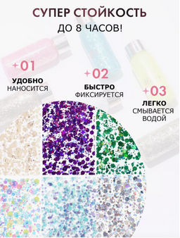 Глиттер для лица, тела и волос 06 - Handaiyan фото 7