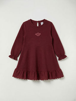 Nak??l? Uzun Kollu K?z ?ocuk Elbise