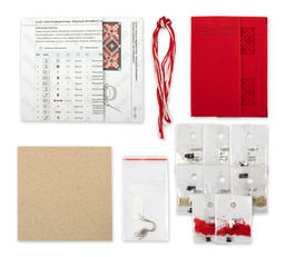 Klart набор для вышивания 10-507 Серьги квадратные. Красный орнамент 4.5 х 4.5 см