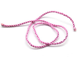 Шнурок без замка "витая нить" цв.розовый, 44см