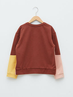 Bisiklet Yaka Renk Bloklu Uzun Kollu K?z ?ocuk Sweatshirt - Waikiki фото 2