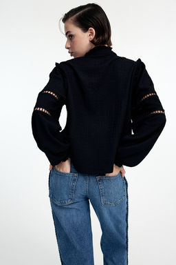 Blusa oversize con ribetes de volante - H&m фото 3