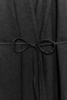 TOP CRUZADO CON LINO ZW COLLECTION / Gris antracita - Zara фото 7