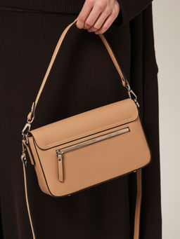 Кожаная сумка Rosie DBR 31158 бежевая нуга фото 8