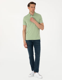 A__k Haki Slim Fit %100 Pamuk Ti__rt