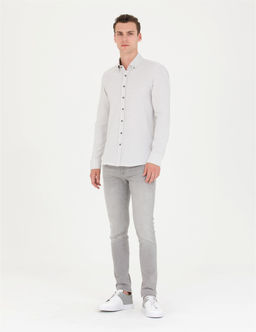 A__k Gri Slim Fit Uzun Kollu G_mlek - Pierre cardin фото 4