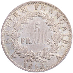 Монета 5 франков 1812 года A Франция