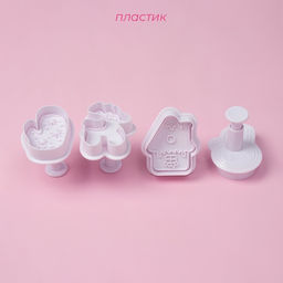 Плунжеры кондитерские Доляна Зимняя сказка, набор 4 шт., новогодние, пластик, белые