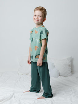 К 1646/динозавры,зеленый пижама для мал