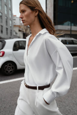 CAMISA POPEL?N PINZAS ESPALDA / Blanco - Zara фото 12