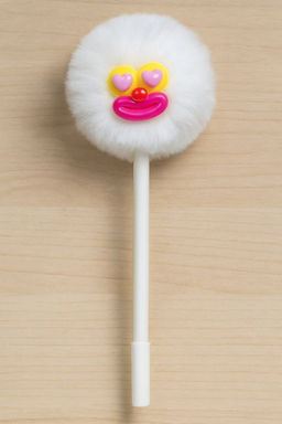 Ручка гелевая с помпоном "The sad monster", white