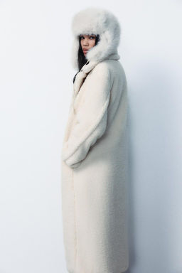 LONG FAUX SHEARLING COAT - Zara фото 12