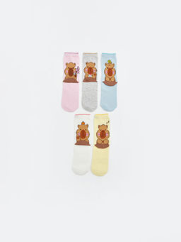 Desenli K?z ?ocuk Soket ?orap 5li