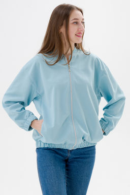 Бомбер из коттон фита аквамарин макси - Амадэль фото 8