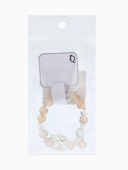 Браслет с подвесками «Сахарный» ракушка, шар №10/8, d=6 см, шампань в серебре