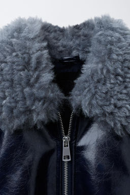 BOMBER JACKET WITH FAUX FUR COLLAR - Zara фото 7