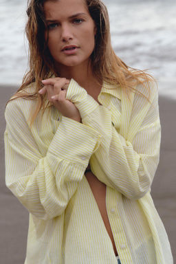 OVERSIZE STRIPED SHIRT - Zara фото 8