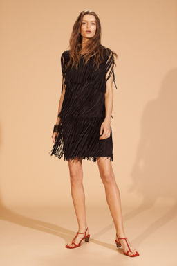 LIMITED EDITION SUEDE LEATHER FRINGED DRESS