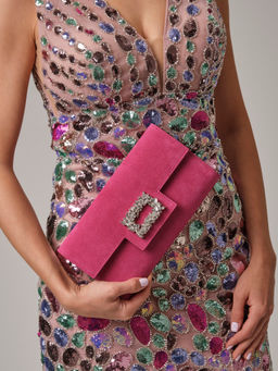 Клатч замшевый Deboro 31016 розовый