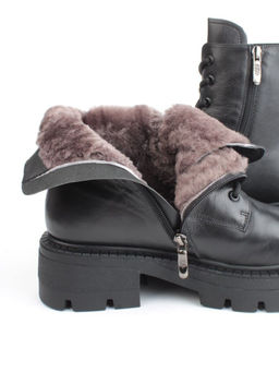 04-M3-1476 BLACK Ботинки зимние женские (натуральная кожа, натуральный мех)