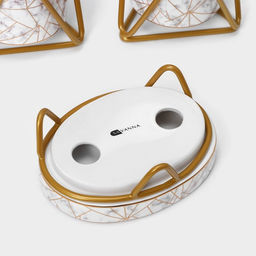 Аксессуары для ванной SAVANNA Геометрика, 3 предмета, мыльница, дозатор для мыла 290 мл, стакан, белые  фото 6