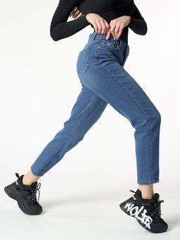 Джинсы женские прямые с высокой талией синего цвета 536_20S - Mtforce фото 8