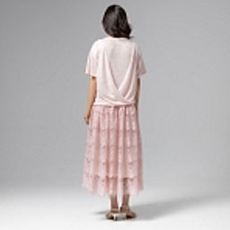 Платье комбинированное с кружевом, Доведу до мечты (soft pink) - Charutti фото 17