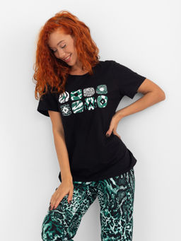 Пижама женская кулирка с брюками "МАМБА" ЗЕЛЕНЬ