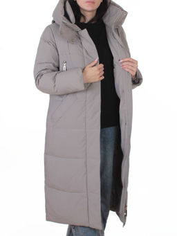A8356 GRAY/BEIGE Пальто зимнее женское (200 гр. холлофайбер)