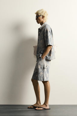BERMUDA RELAXED FIT ESTAMPADO FLORAL LAVADO / 025 - Zara фото 4