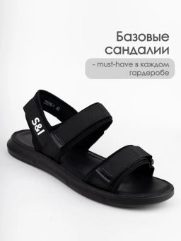 Сандалии муж., черные, текст. ZS101-1-25