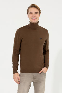 U. S. Polo Assn Мужской базовый трикотажный свитер с водолазкой кокосового цвета - U.s. polo assn фото 3