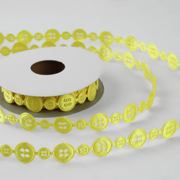 Лента фигурная Пуговки, 15 мм, 9 0,5 м, цвет жёлтый