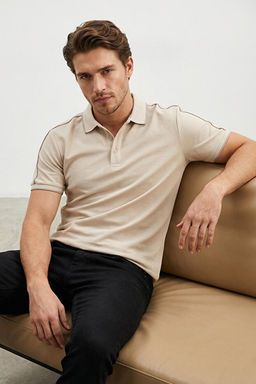 Ta_ Regular/Normal Kesim Biyeli %100 Pamuk Polo Yaka T-shirt TMNSS25PO00015