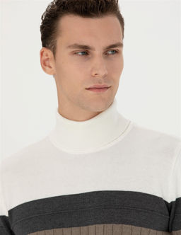 Vizon Melanj Slim Fit Bal_k__ Yaka Triko Kazak - Pierre cardin фото 2